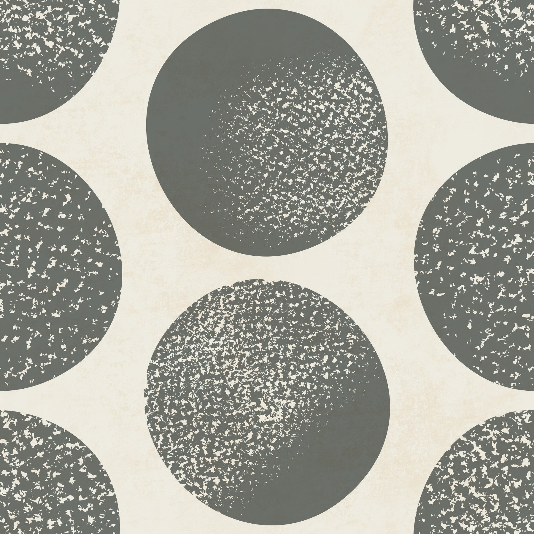 Organic Polka Dots Stippled Modern Slate Grey on Cream Wallpaper⁠