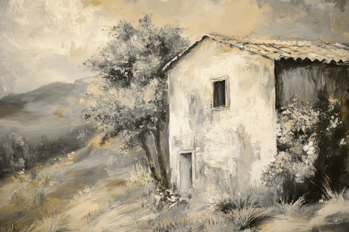 Rustic Retreat: Painterly Landscape Wall Mural