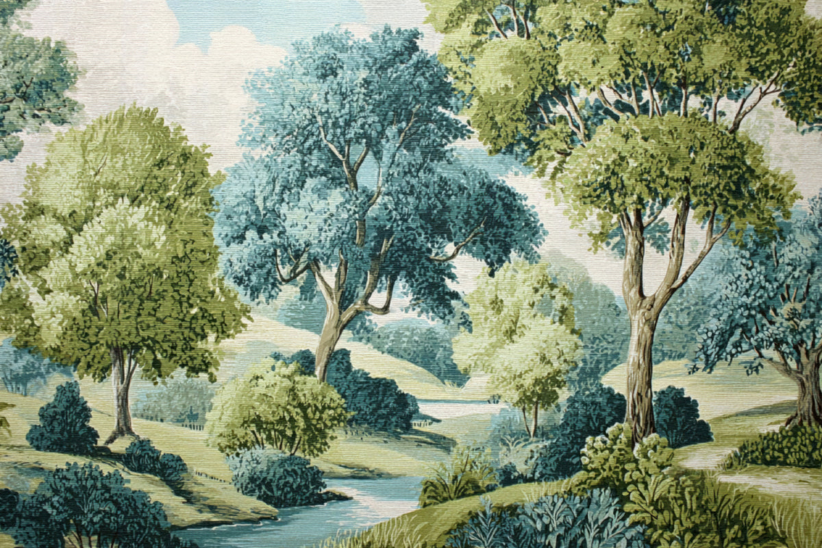 Tranquil Woodland River Vista Wall Mural in your room — zoomed