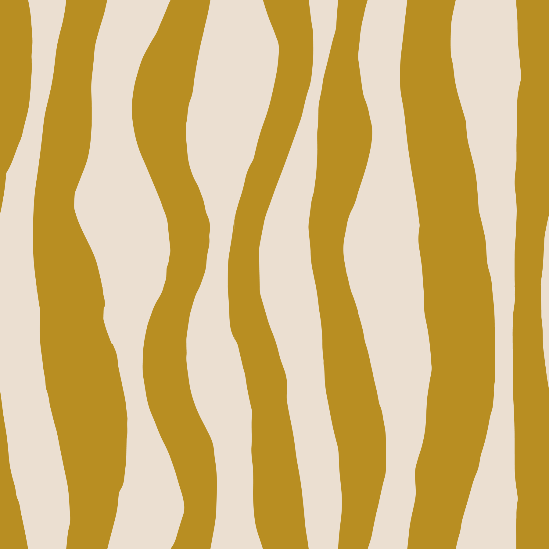 Mustard Wavy Stripe Wallpaper Retro Boho Wallpaper⁠