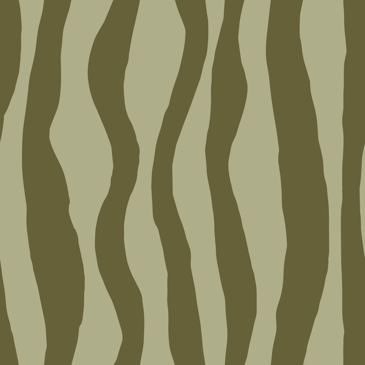 Olive Green Wavy Stripe Wallpaper Organic Retro Wallpaper⁠