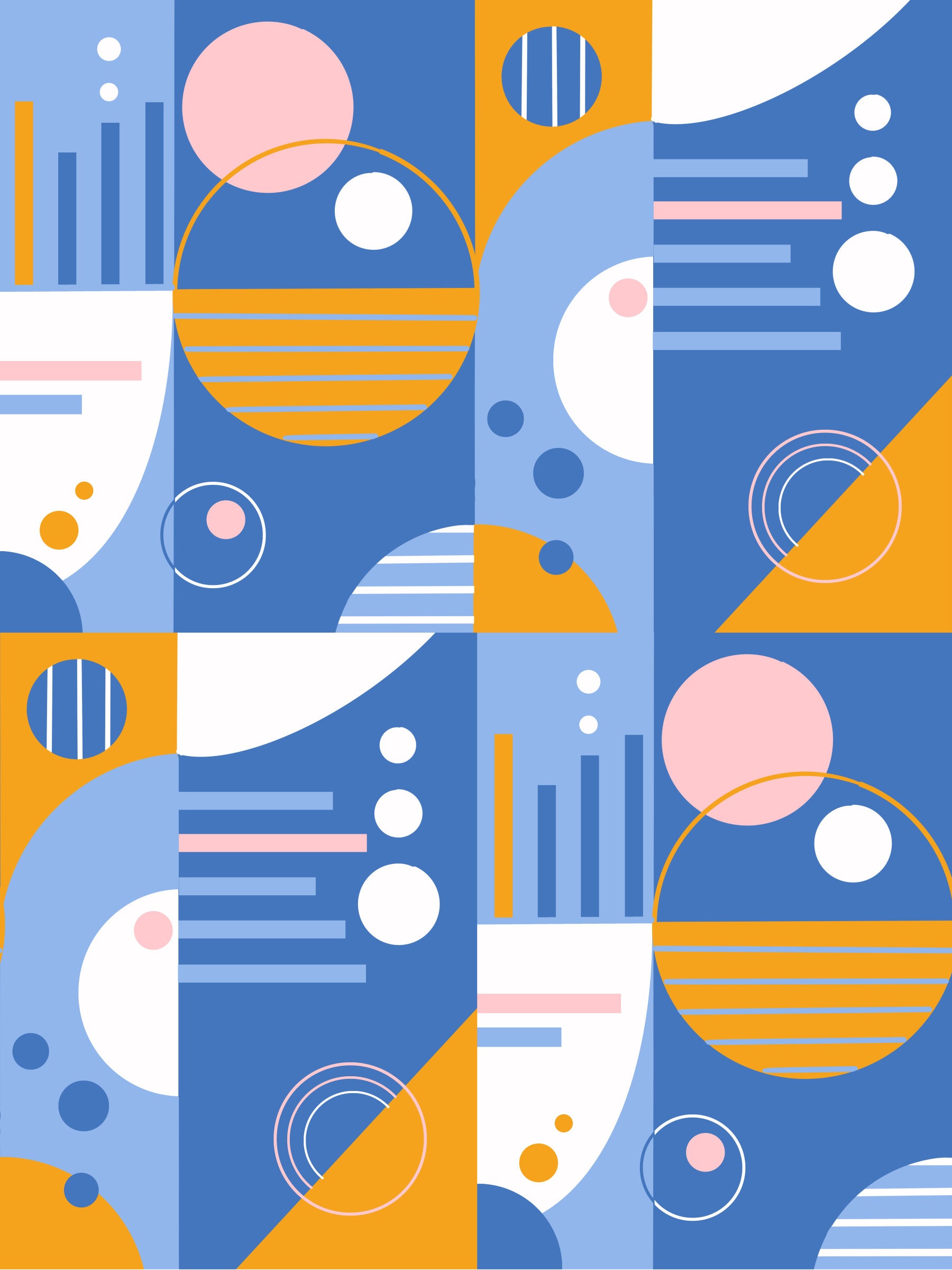 Retro Geo Blocks Wallpaper⁠