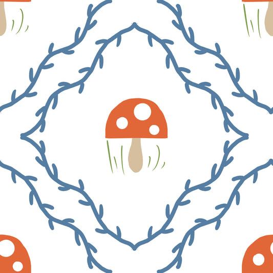 Whimsical Mushroom Vines Wallpaper⁠