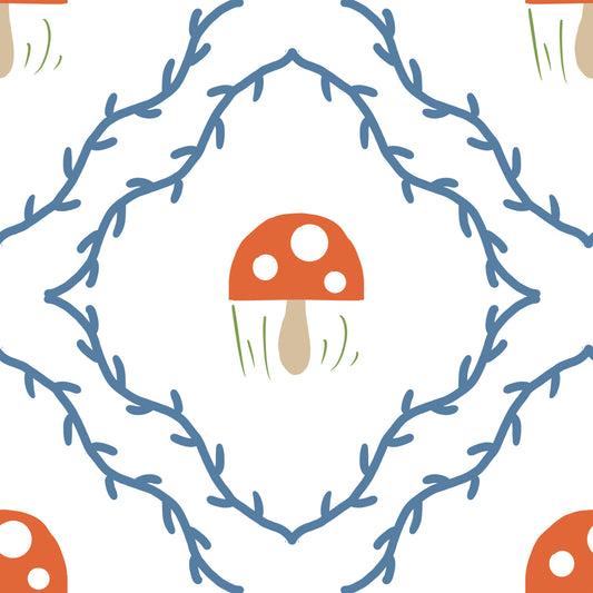 Whimsical Mushroom Vines Wallpaper⁠