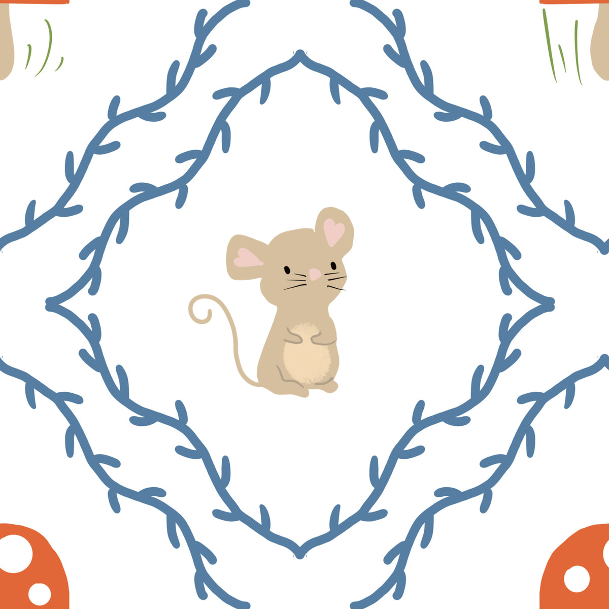 Whimsical Woodland Mouse Wallpaper⁠ in your room — zoomed