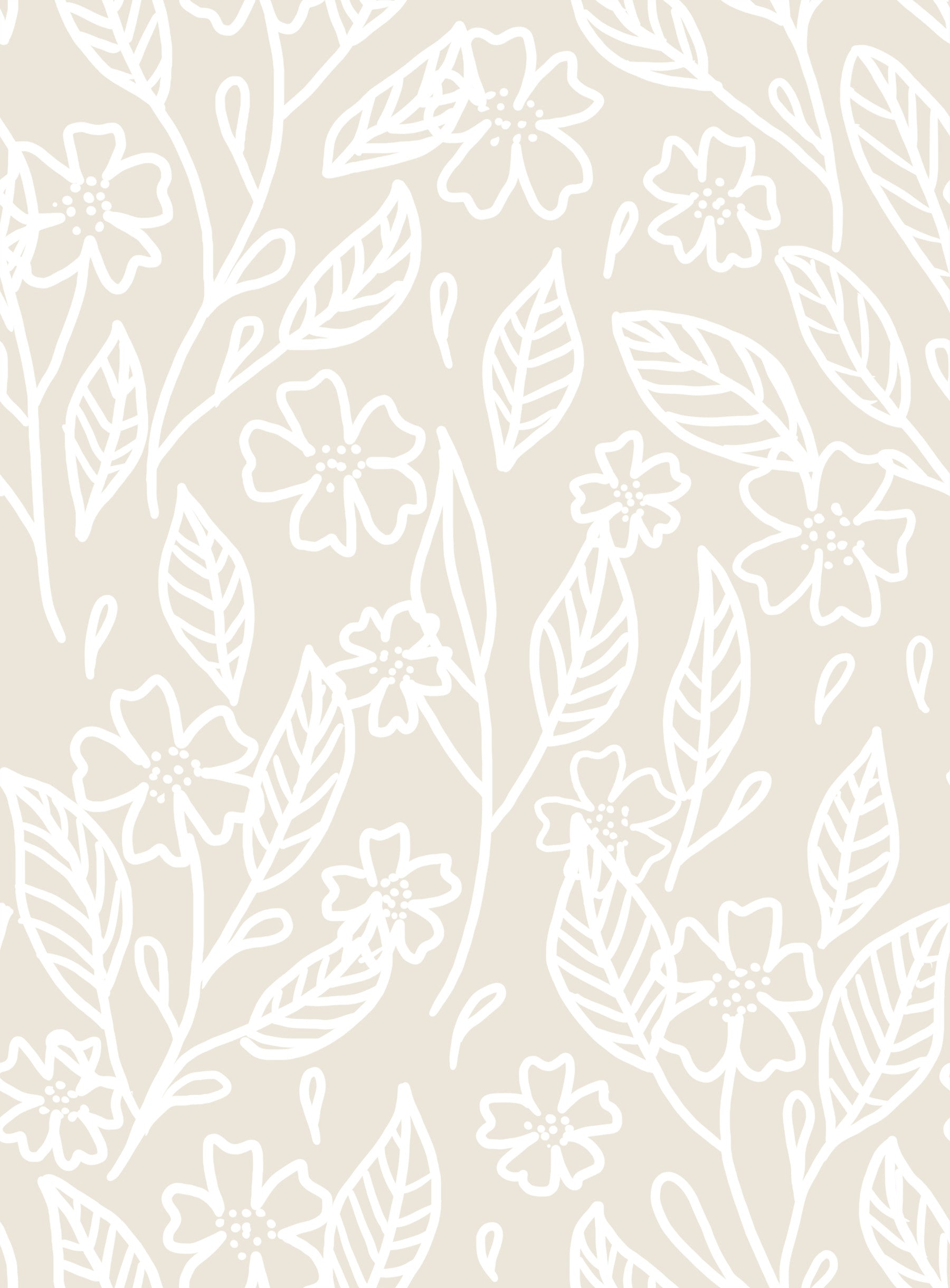 Neutral Floral Wallpaper⁠