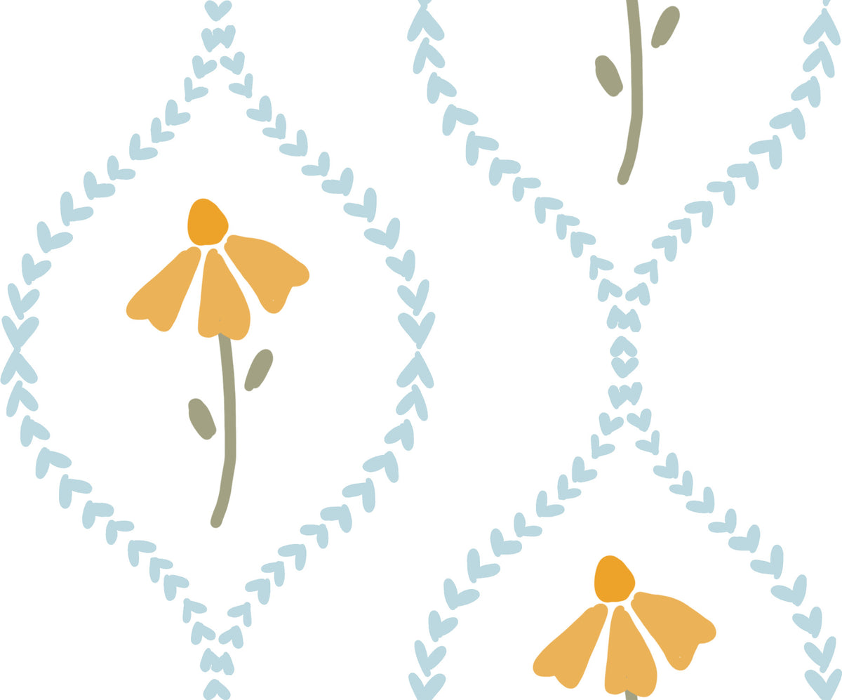 Sweet Heart Blossom Pattern Wallpaper⁠
