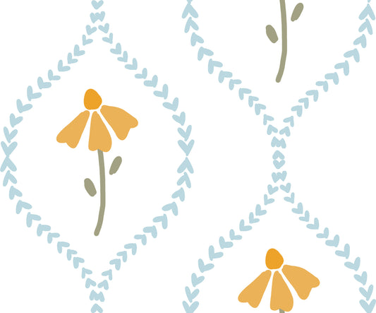 Sweet Heart Blossom Pattern Wallpaper⁠