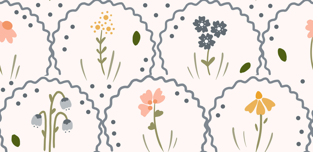 Victorian WIldflowers Wallpaper⁠ in your room — zoomed