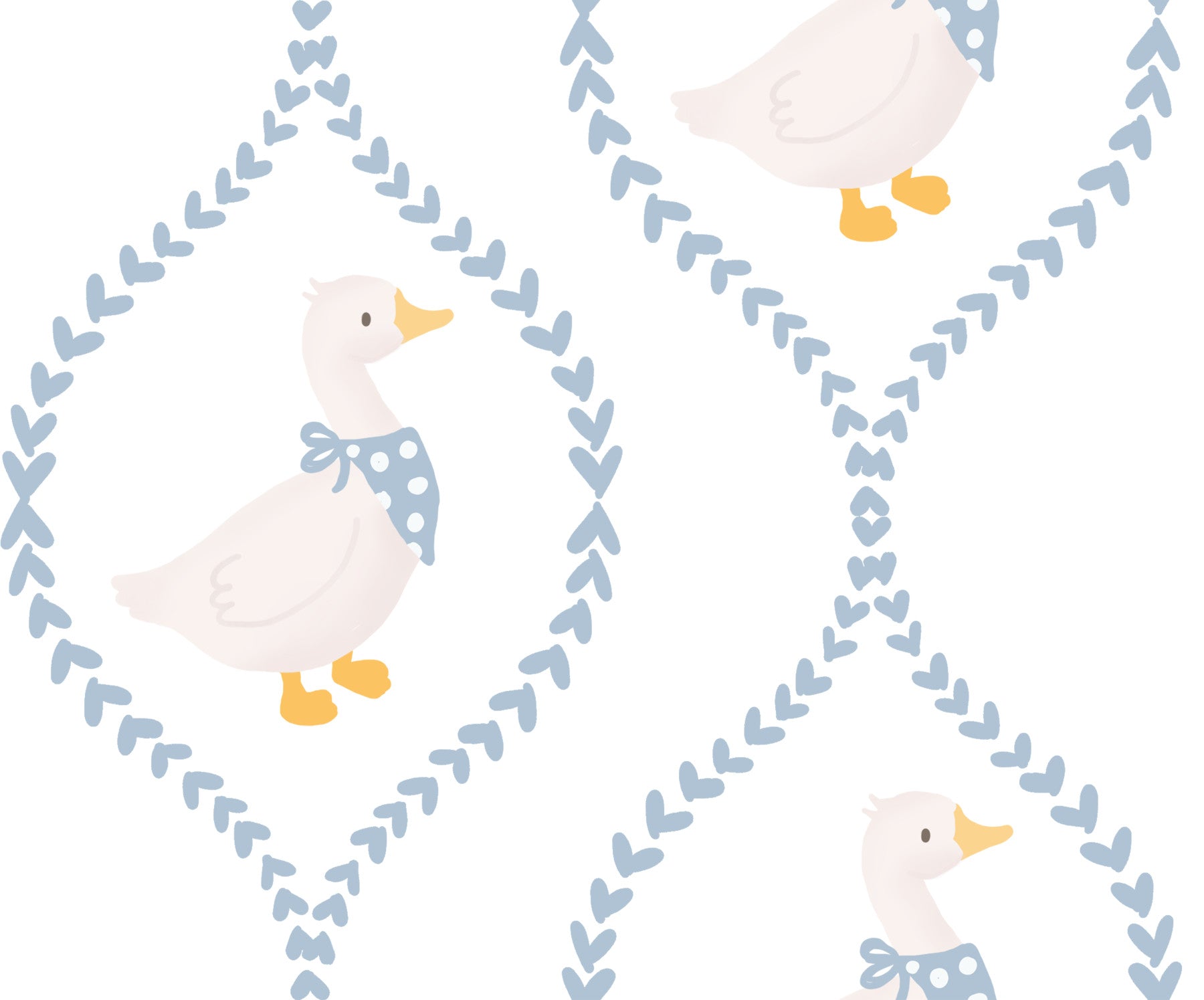Dapper Ducks & Dainty Hearts Wallpaper⁠