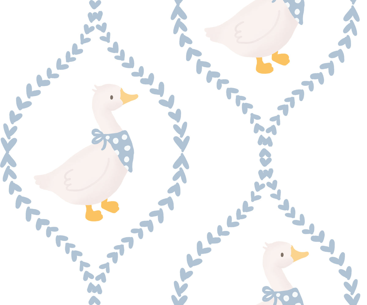 Dapper Ducks & Dainty Hearts Wallpaper⁠ in your room — zoomed