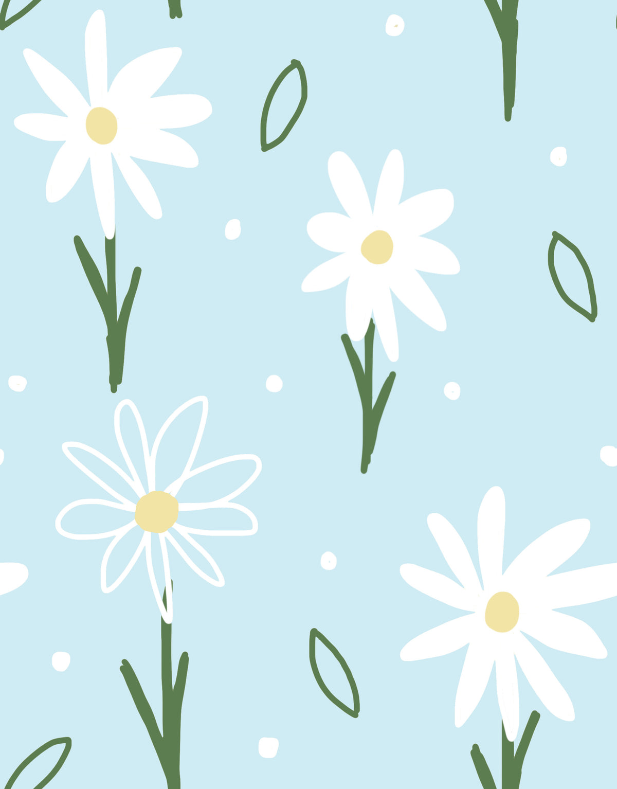 Daisy Delight on Blue Wallpaper⁠ in your room — zoomed