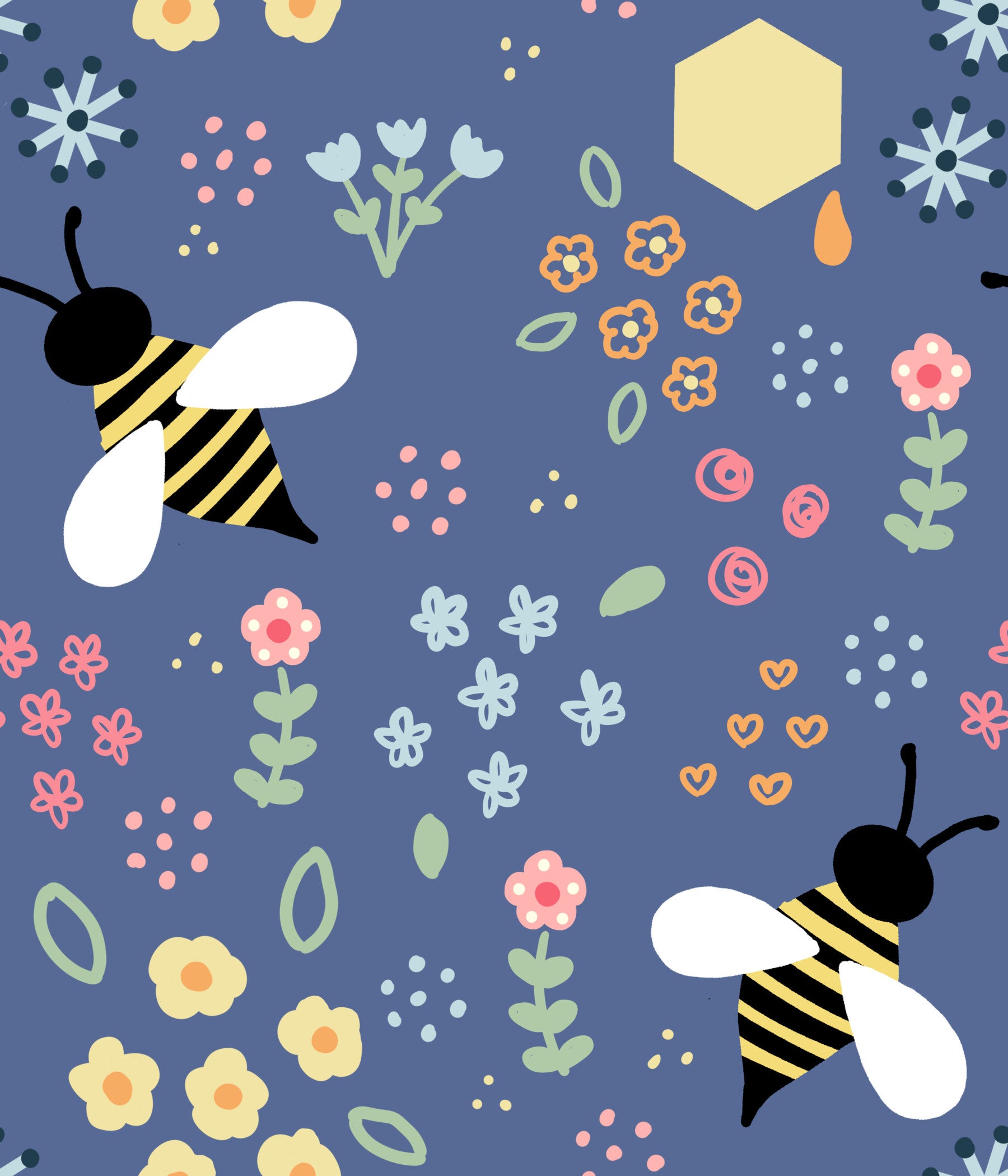 Whimsical Bee Garden Wallpaper⁠