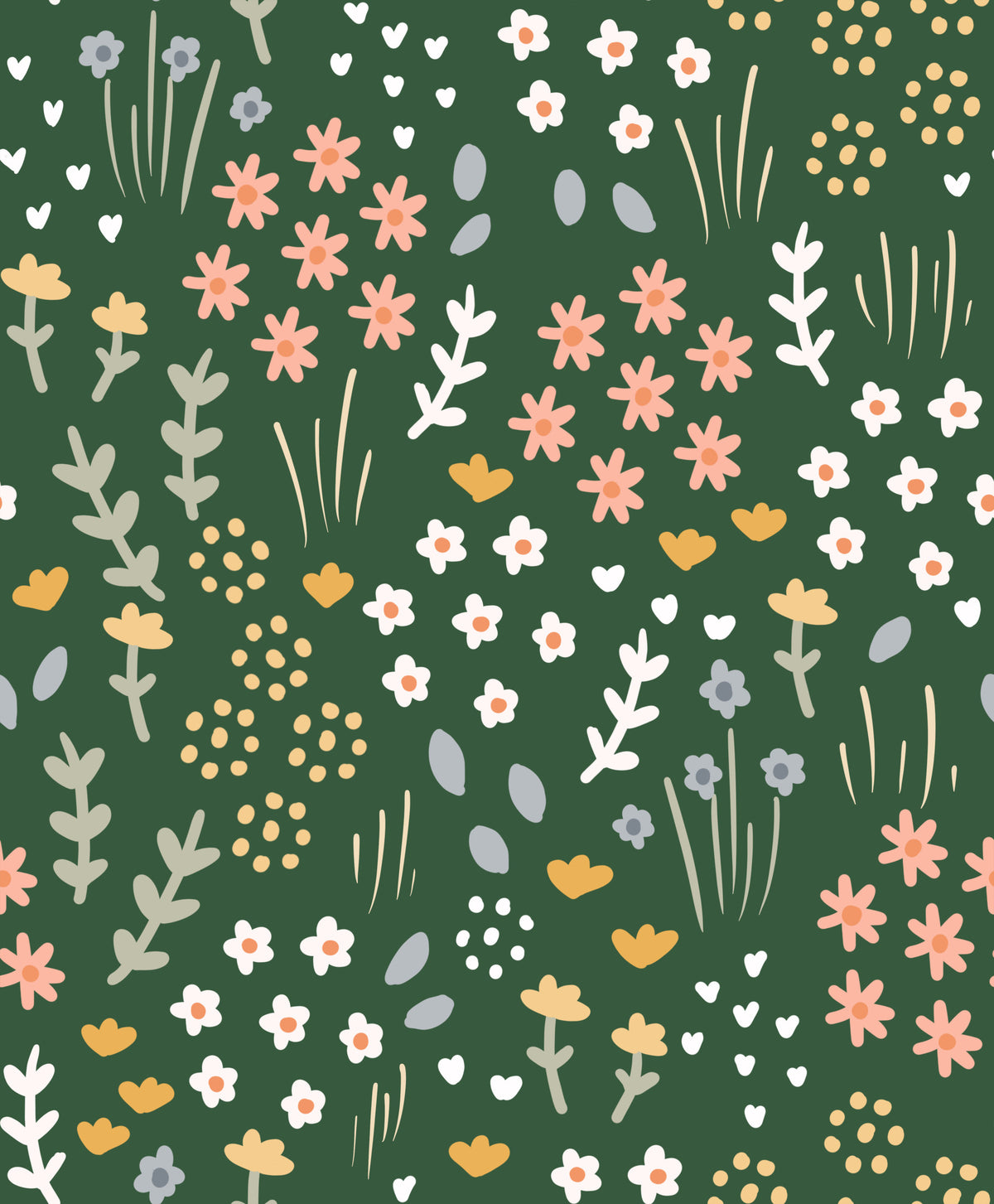 Evergreen Floral Wallpaper⁠ in your room — zoomed