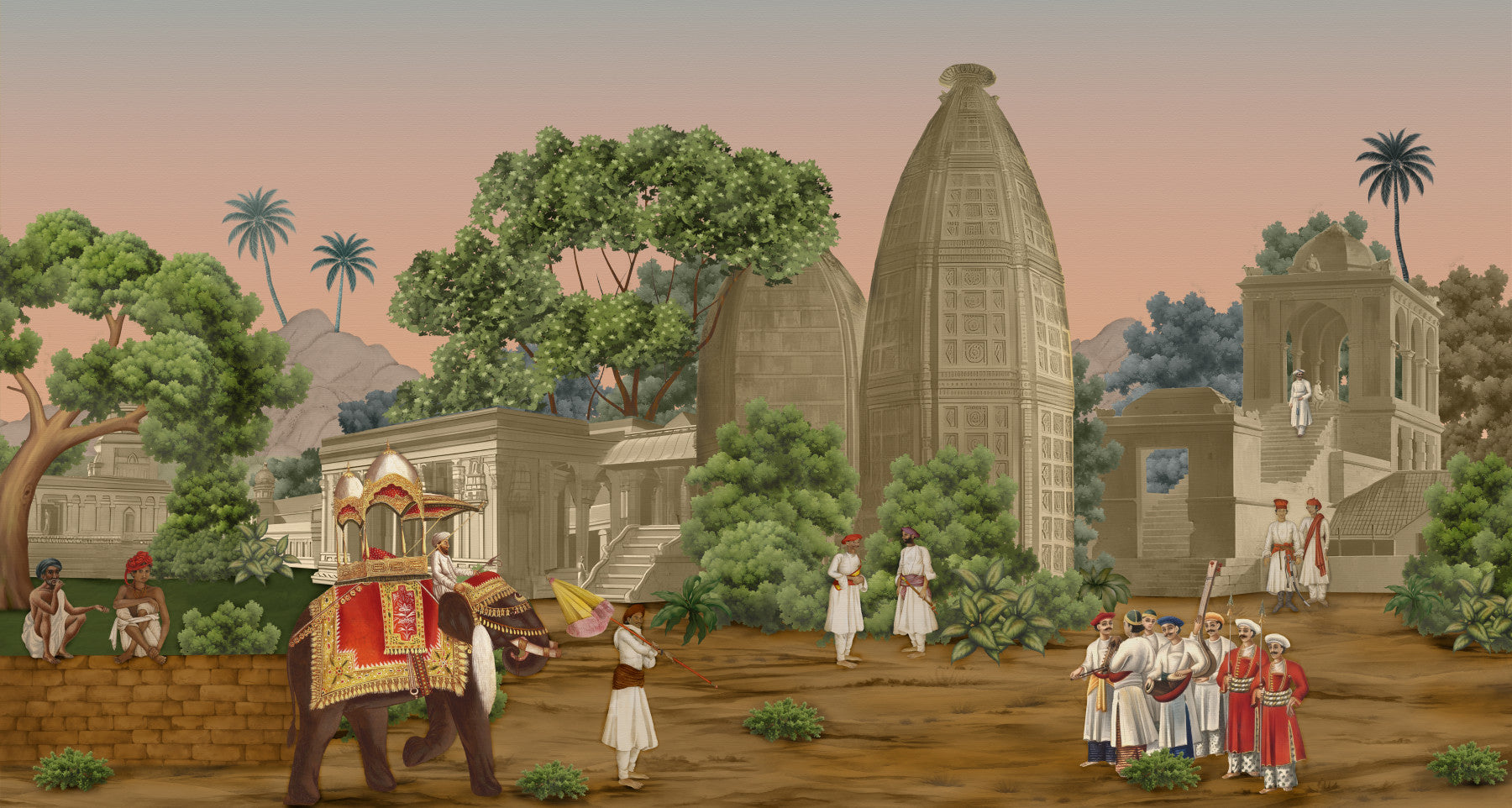Royal Indian Procession Wall Mural