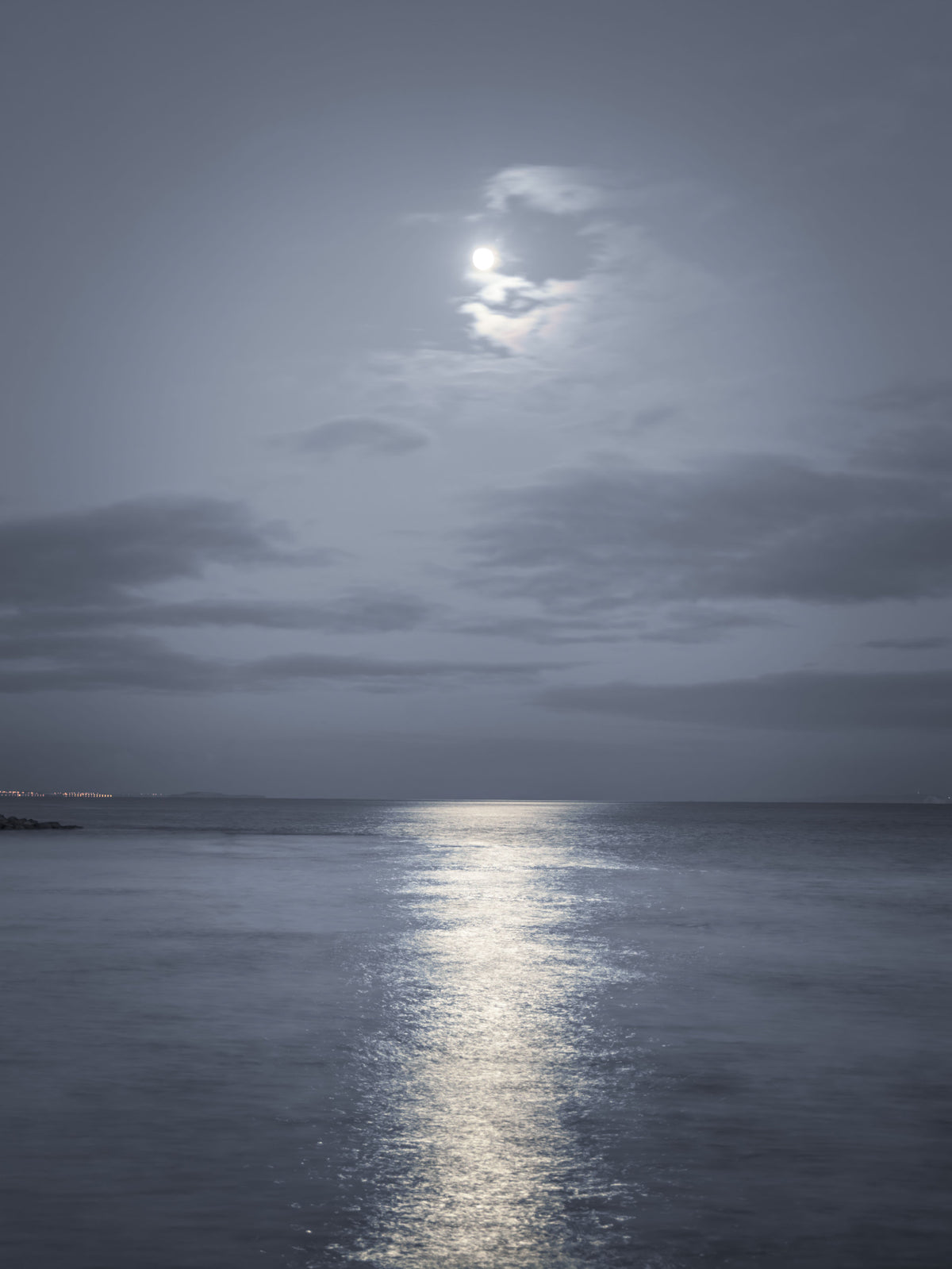 Moonlit Ocean Serenity Wall Mural in your room — zoomed