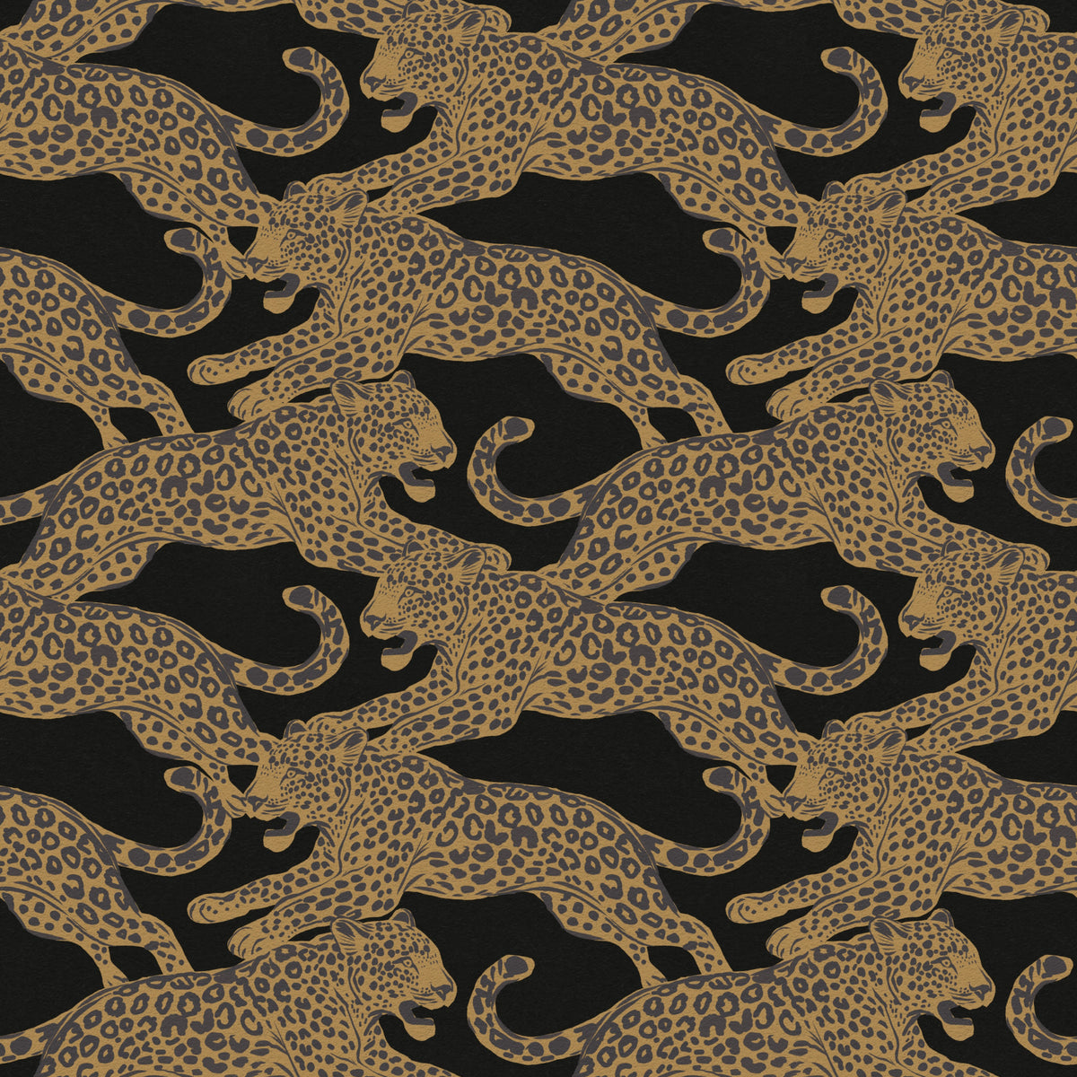 Prowling Leopards Pattern Wallpaper⁠ in your room — zoomed