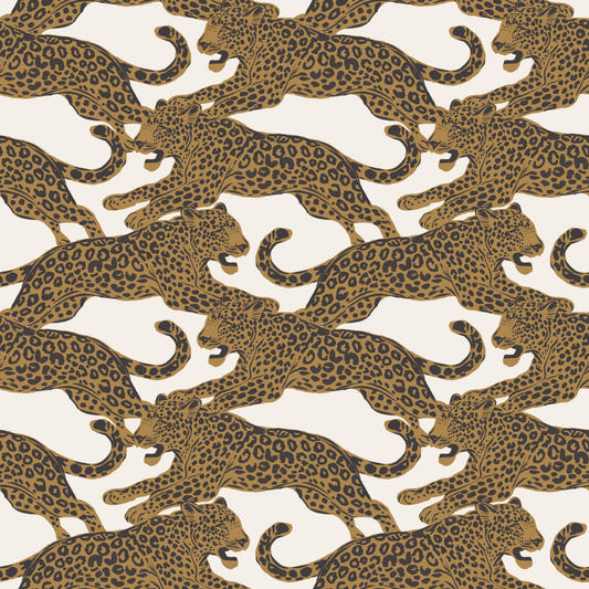 Golden Leopard Chase  Wallpaper⁠