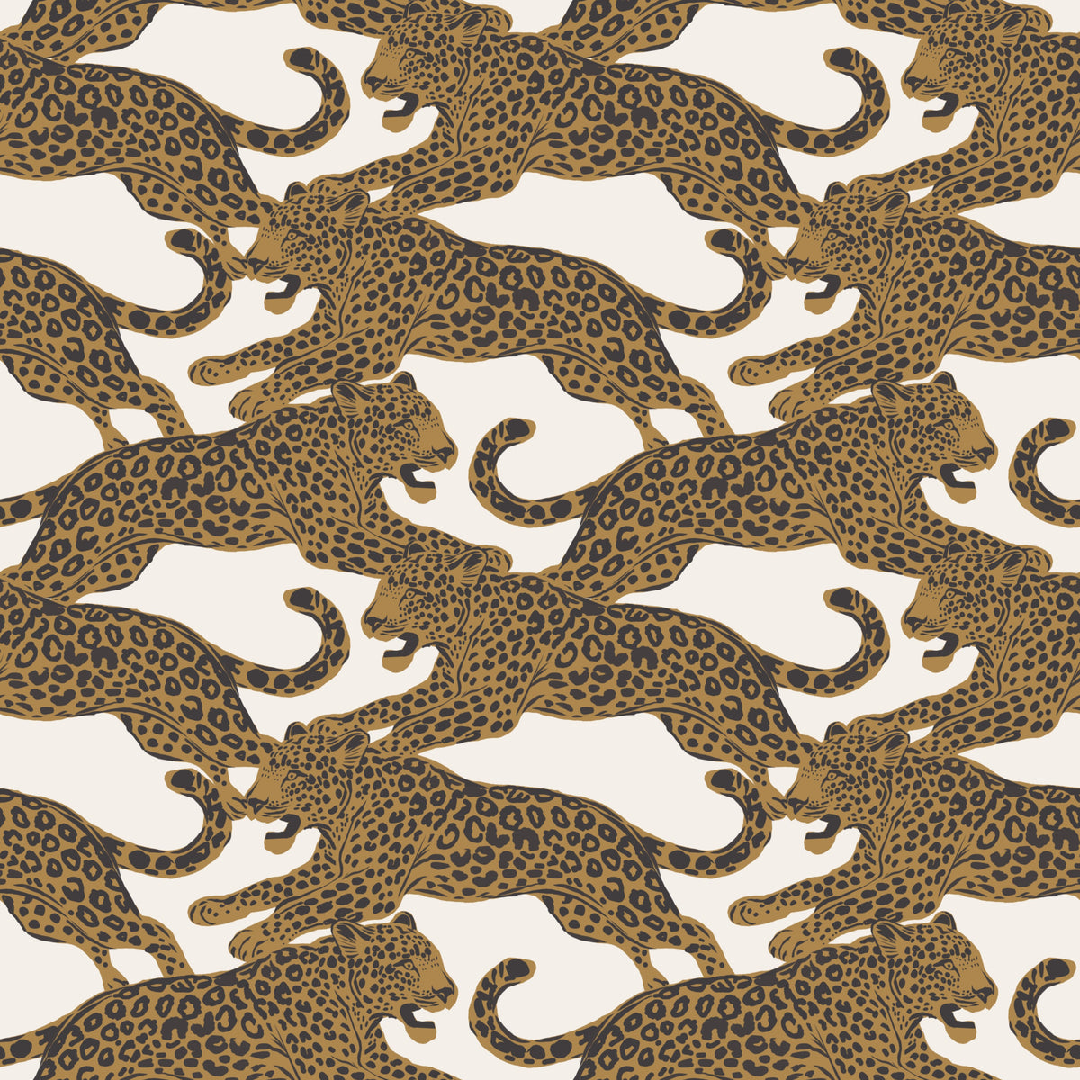 Golden Leopard Chase  Wallpaper⁠