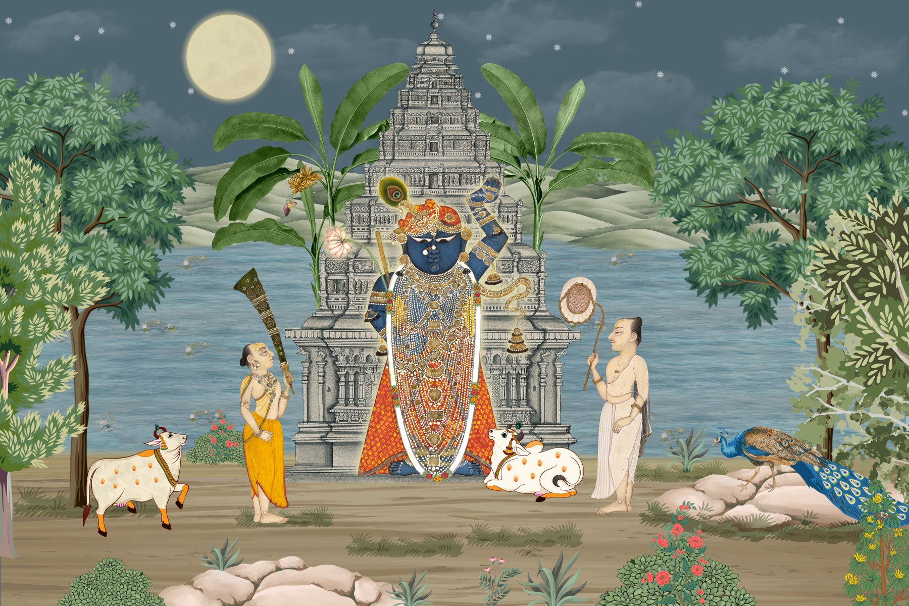 Moonlit Divine Realm Wall Mural