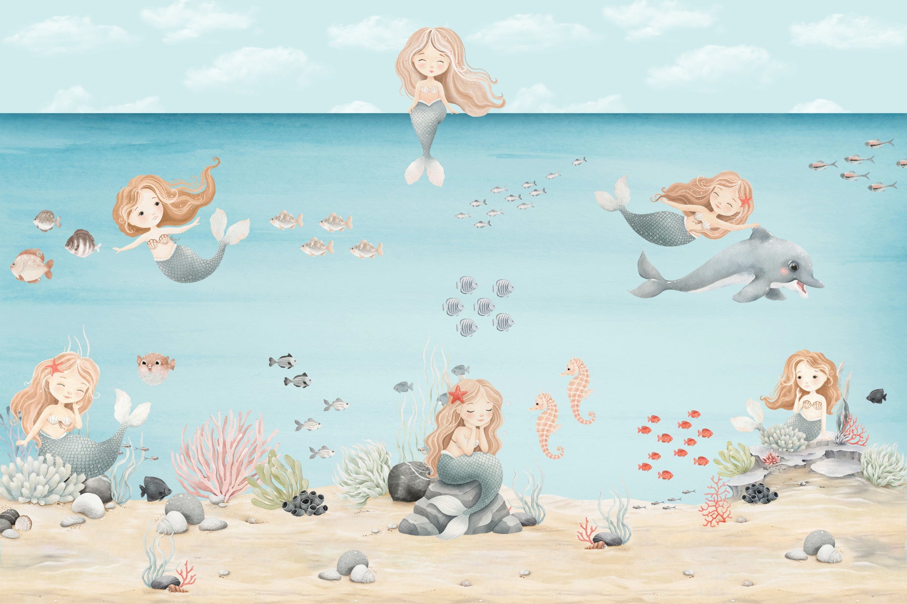 Mermaid Lagoon Dreams Wall Mural