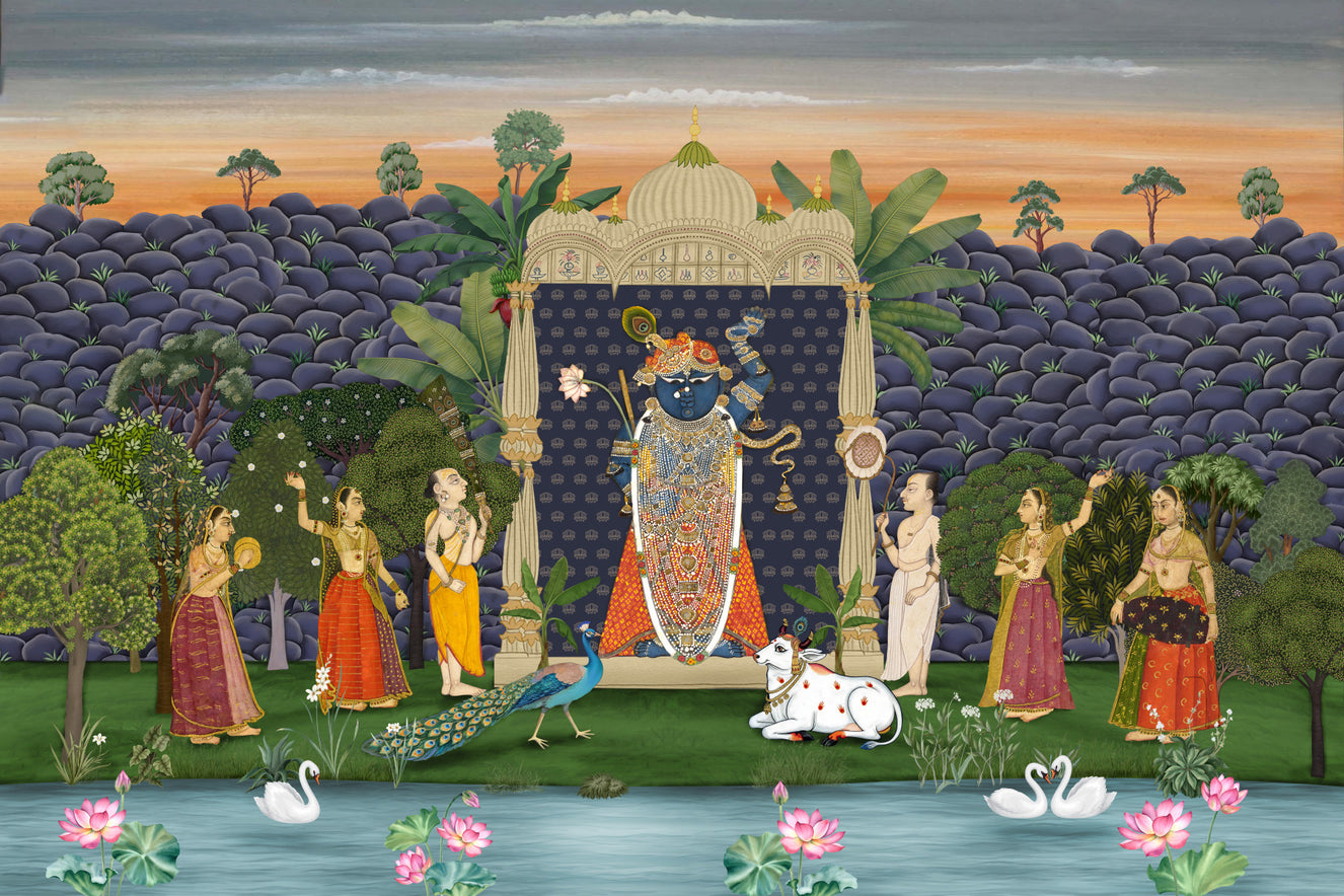 Sacred Garden: Pichwai Serenity Wall Mural