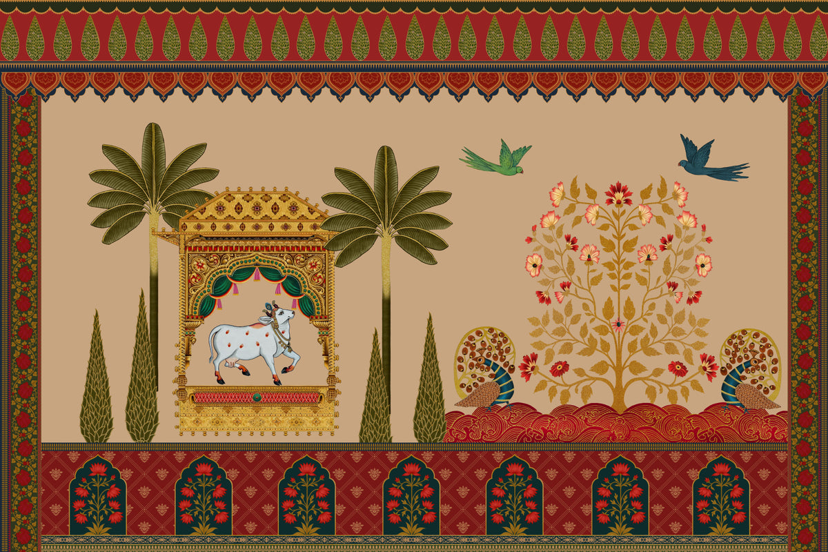 Mughal Garden & Sacred Cow Wall Mural