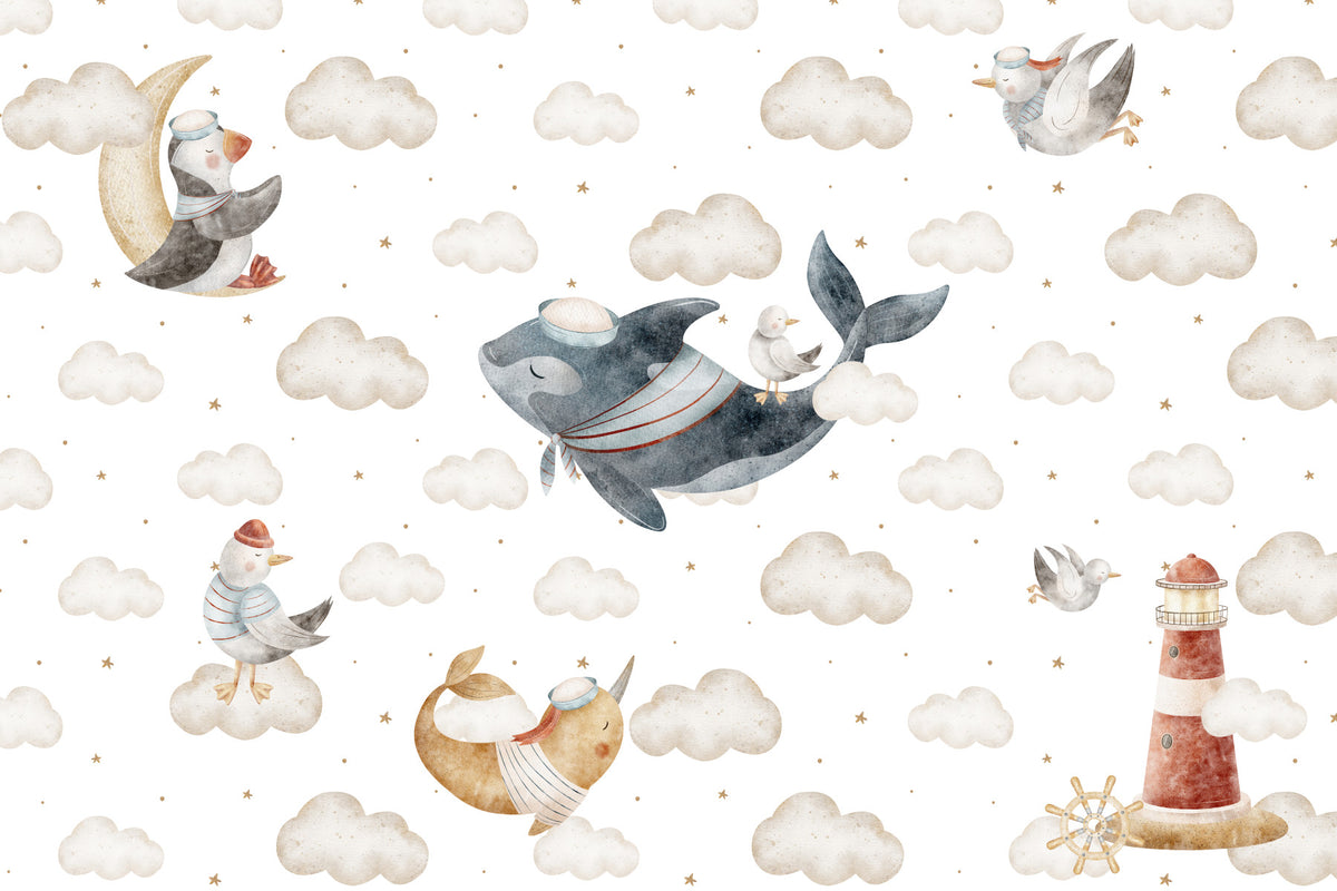 Nautical Cloud Dreams Wall Mural
