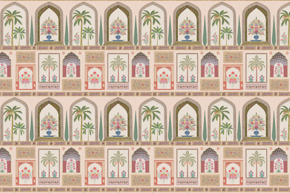 Mughal Garden Palace Wall Mural in your room — zoomed