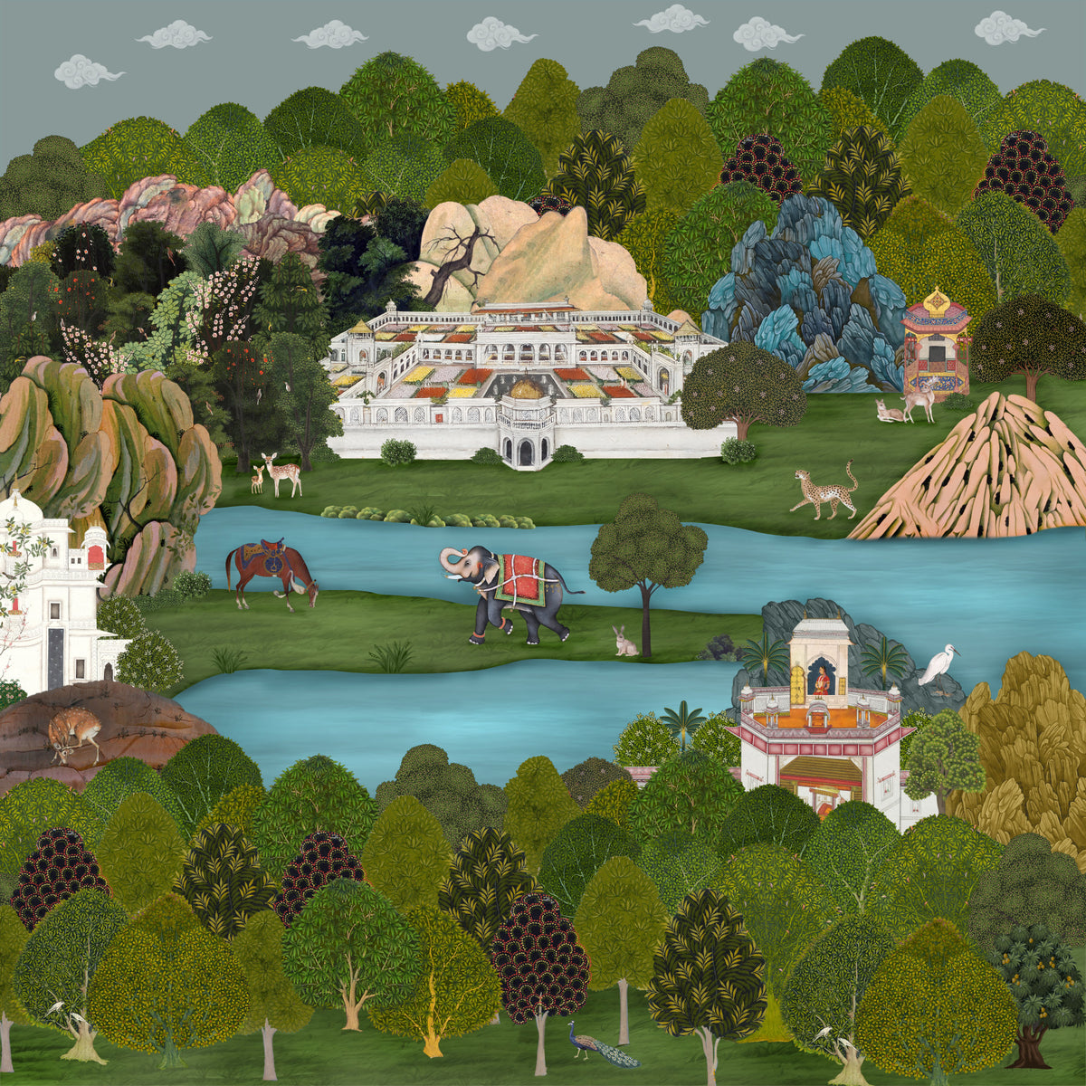Mughal Oasis Landscape Wall Mural