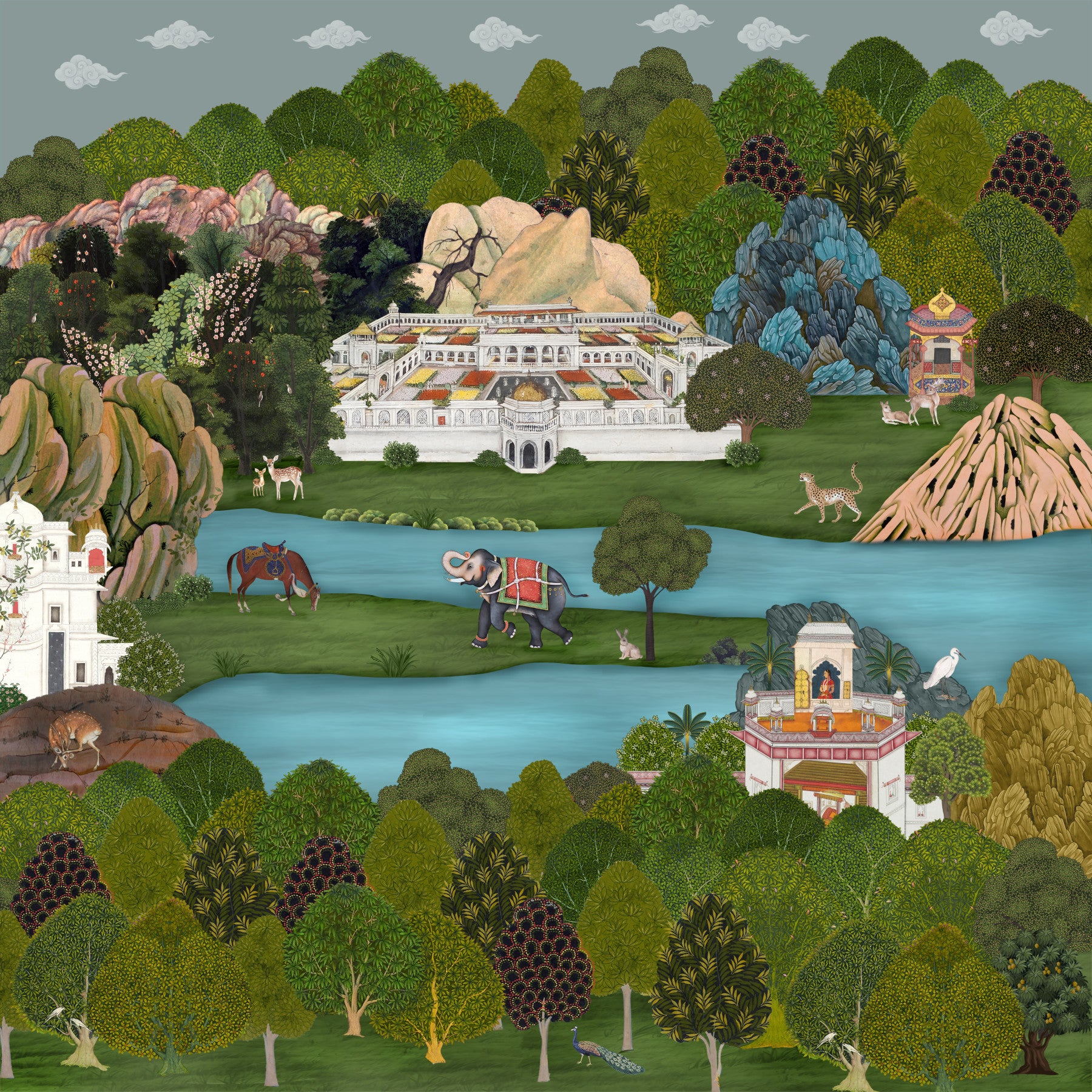 Mughal Oasis Landscape Wall Mural