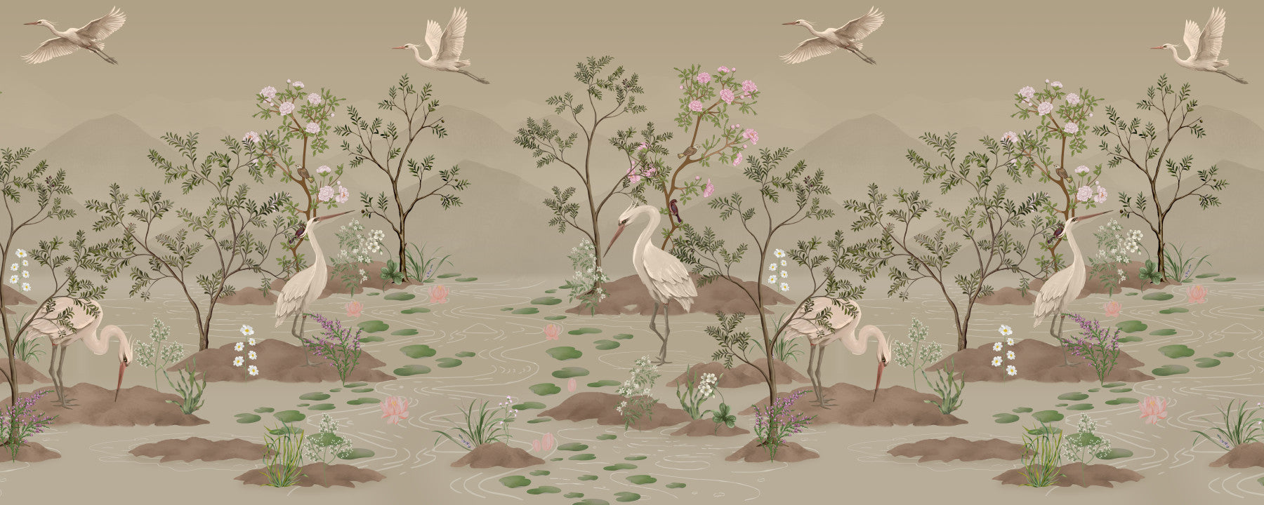 Ethereal Water Bloom Wall Mural