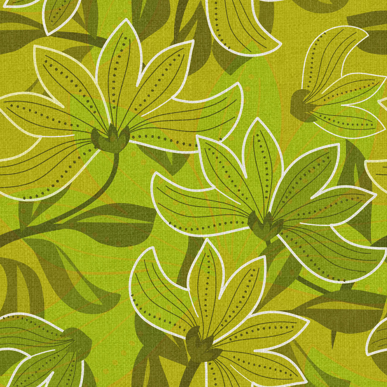 Groovy Green Bloom Wallpaper⁠