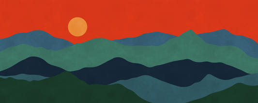 Mid-Century Mountain Glow Wall Mural