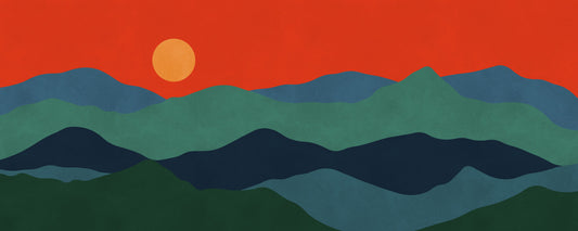 Mid-Century Mountain Glow Wall Mural
