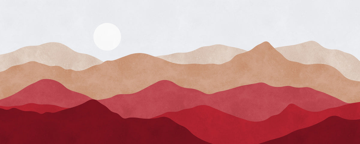 Crimson Horizon Vista Wall Mural in your room — zoomed
