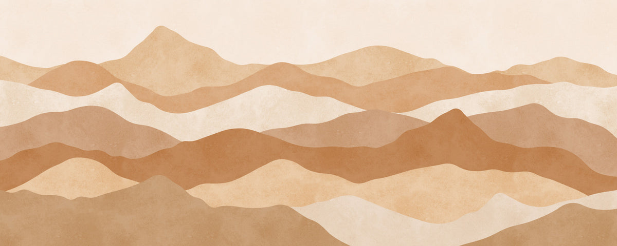 Warm Terracotta Hills Wall Mural in your room — zoomed