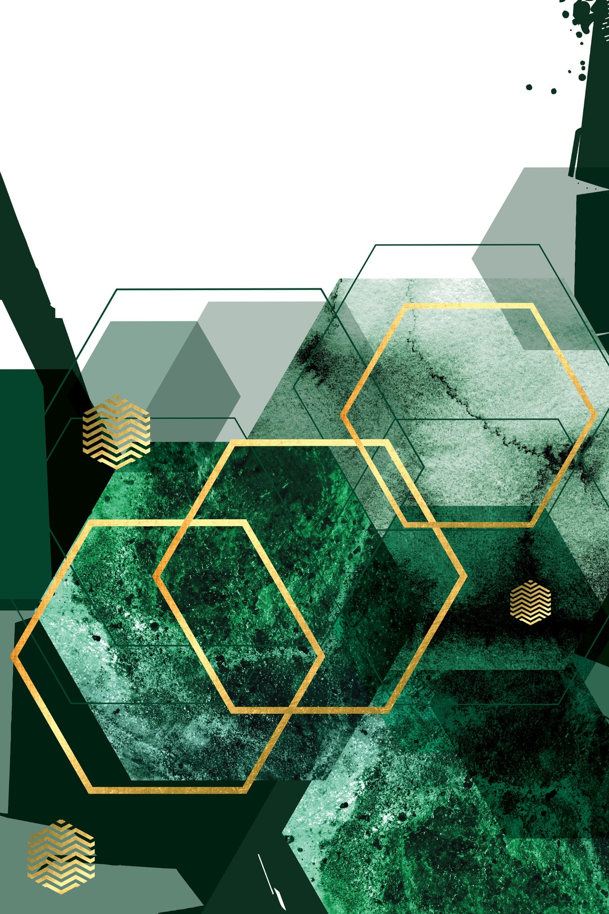 Verdant Hexagon Glamour 2 Wall Mural