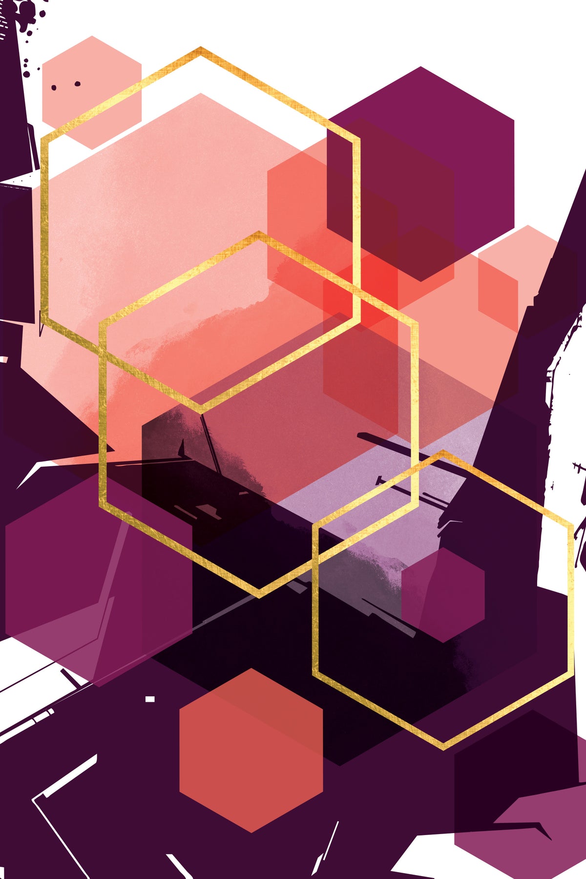 Bold Geometric Flow Wall Mural in your room — zoomed
