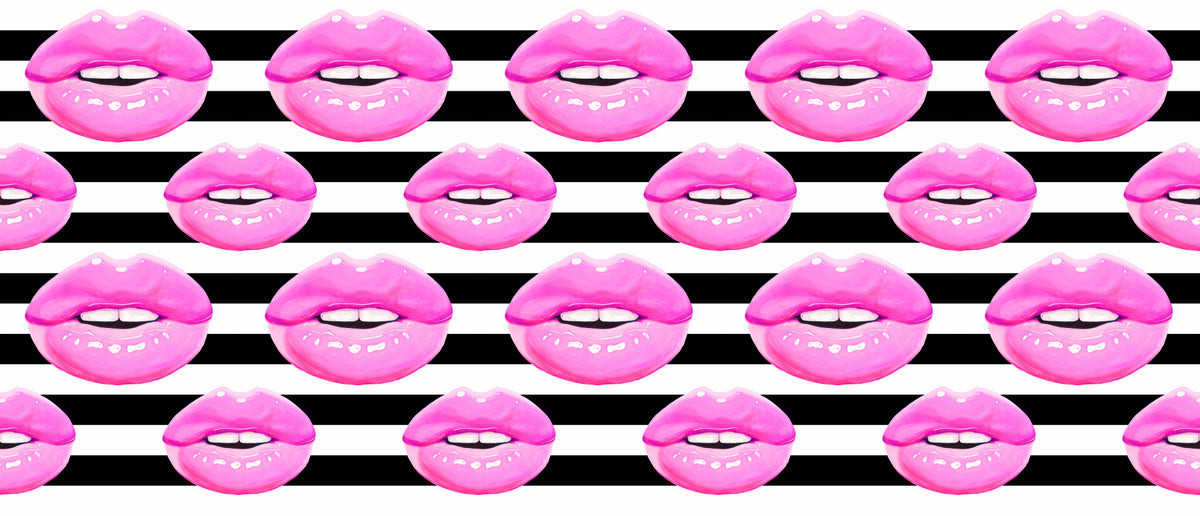 Pop Kiss Stripes Wall Mural