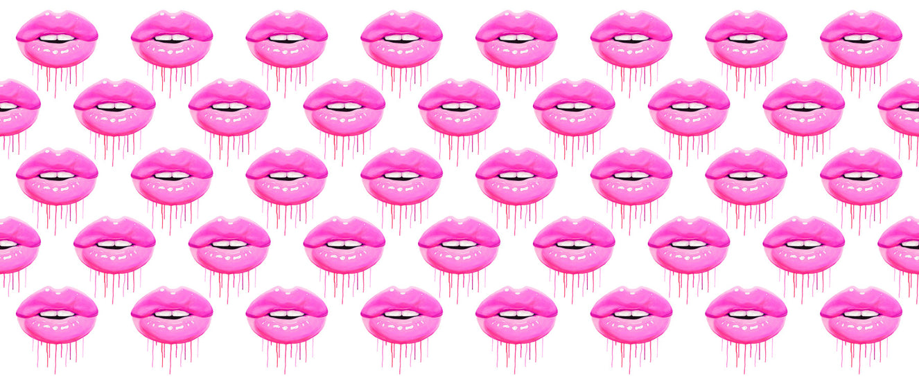 Fuchsia Kiss Pop Pattern Wall Mural
