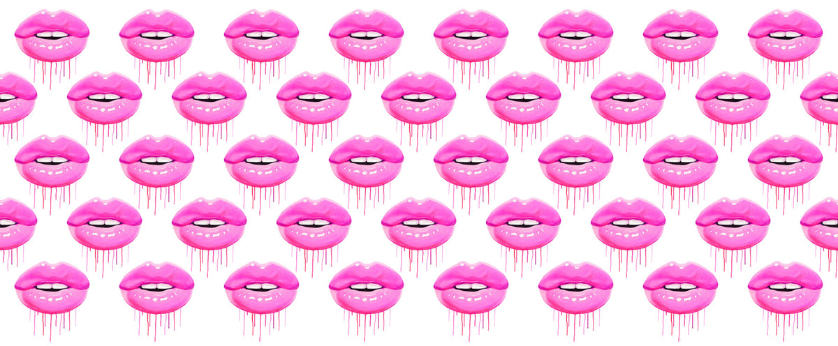 Fuchsia Kiss Pop Pattern Wall Mural