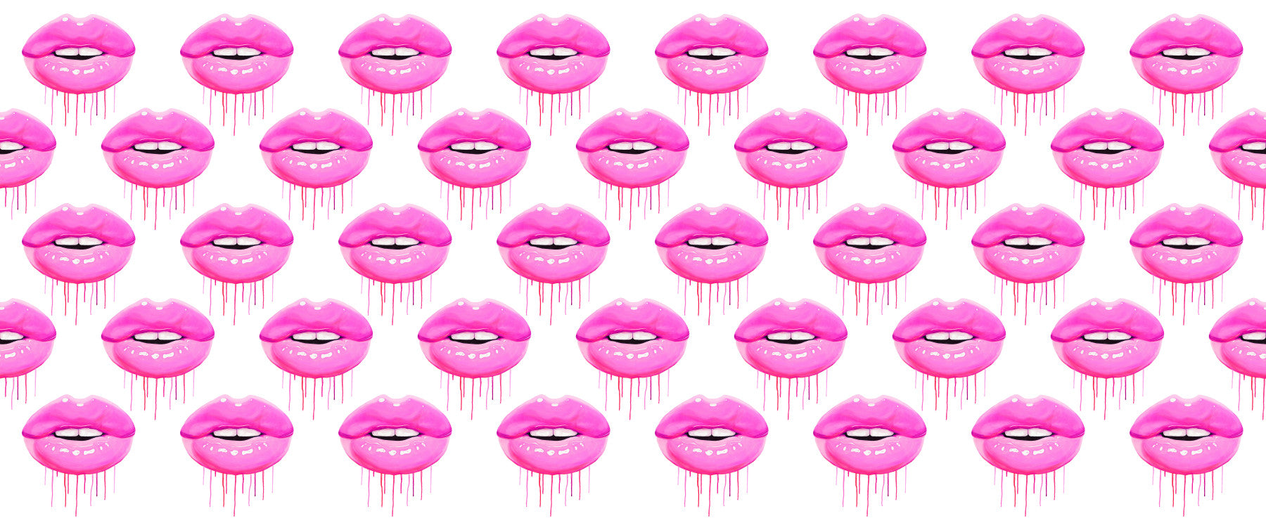 Fuchsia Kiss Pop Pattern Wall Mural