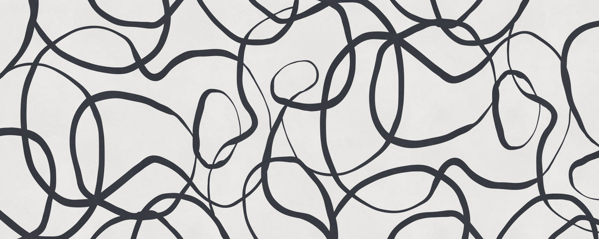 Abstract Serpentine Lines Wall Mural in your room — zoomed