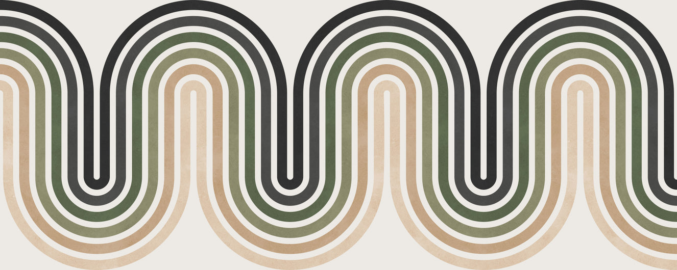 Organic Rhythm Curves Wall Mural