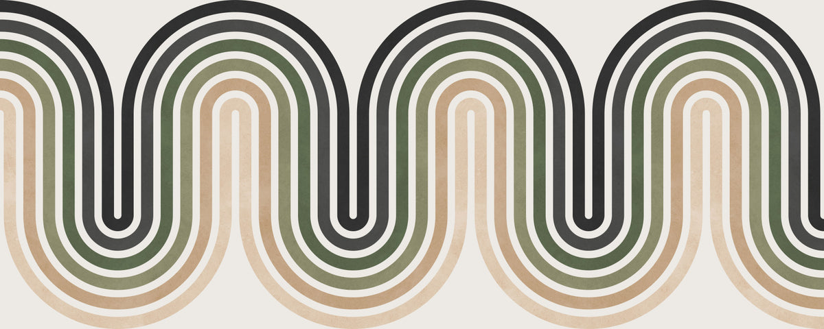 Organic Rhythm Curves Wall Mural in your room — zoomed