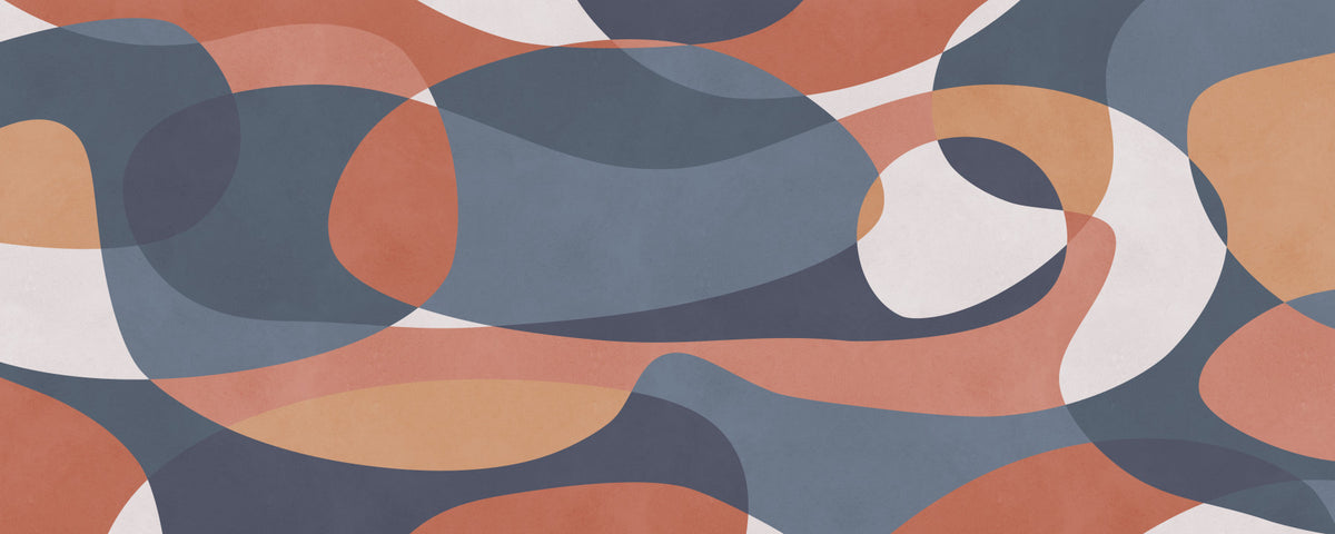Overlapping Earthy Tones Wall Mural in your room — zoomed