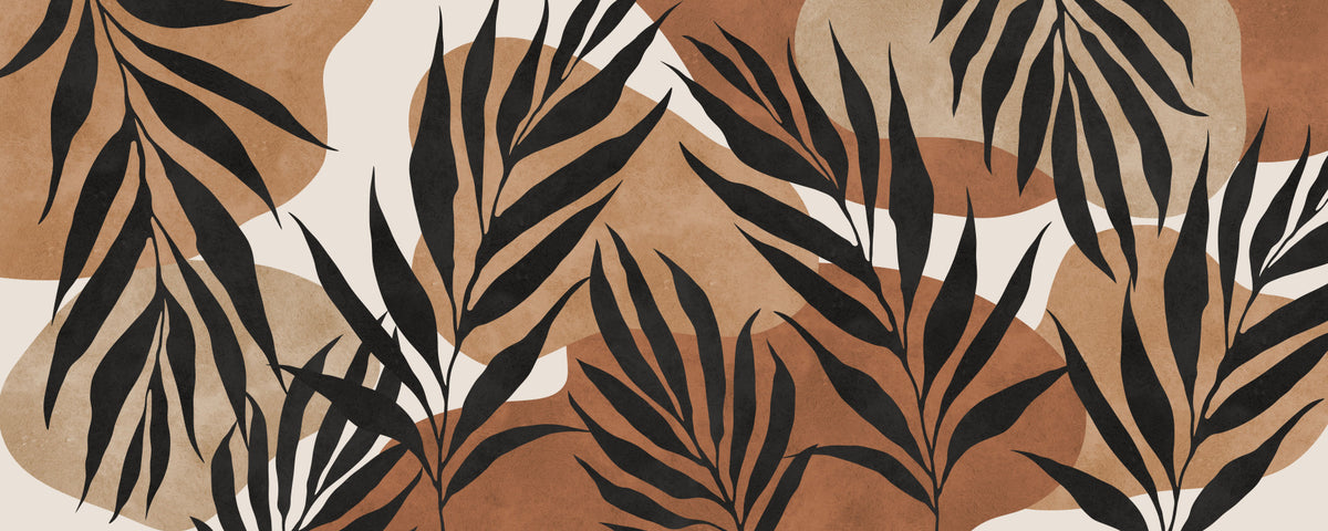 Boho Leaf Flow Wall Mural