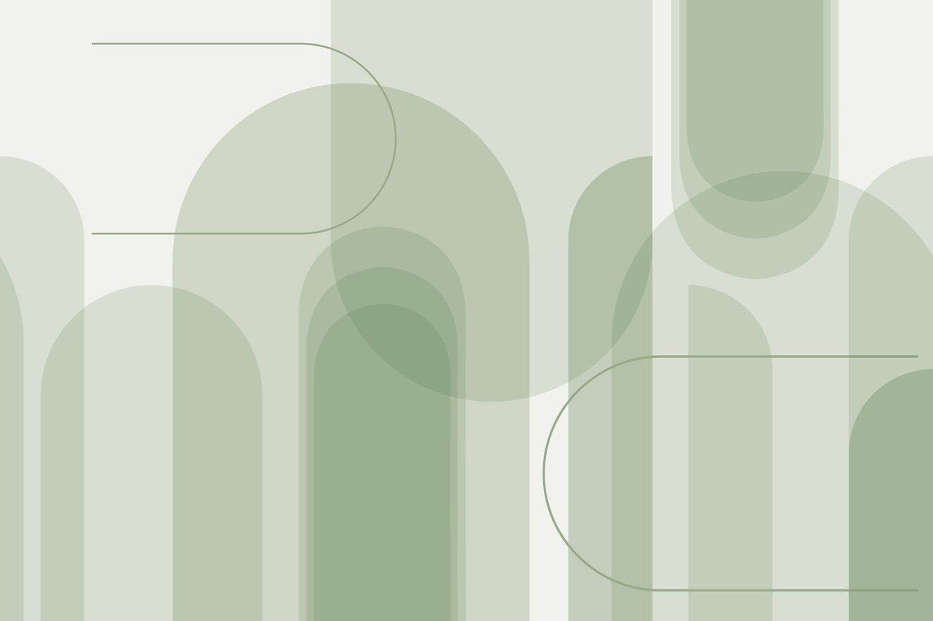 Sage Serenity Arches Wall Mural