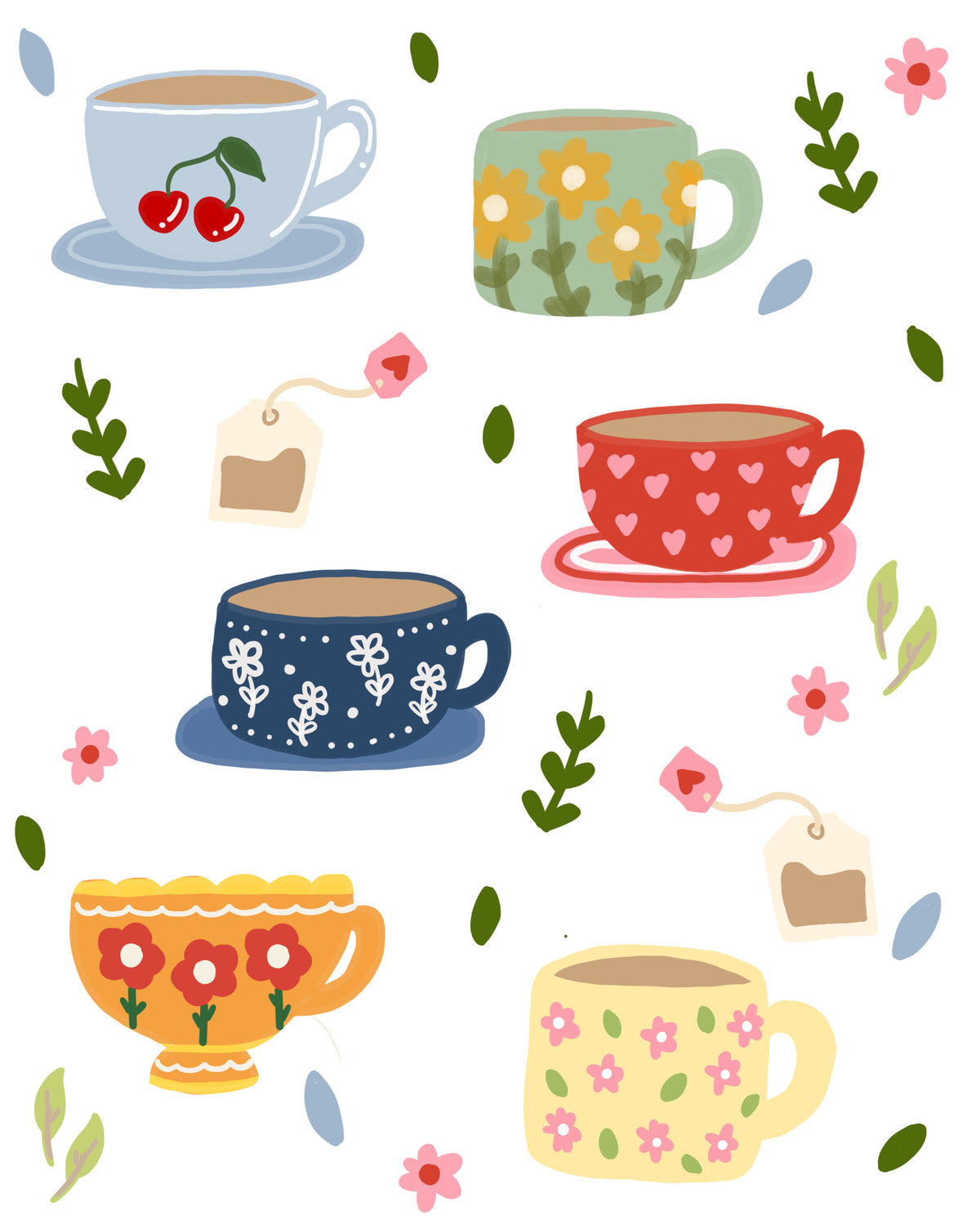 Teatime Wall Mural in your room — zoomed